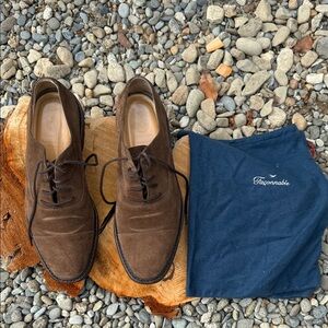 Faconnable Men's Dark Brown Suede Oxfords